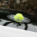 Pikkukuva 1 / 5: 3D-auton tarrat, hauska pallo osuu auton ikkunaan, ajoneuvon koristetarra, tarra-lisävarusteet + kaavin (tennisvihreä) -