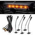 Pikkukuva 3 / 5: 5 kpl LED-ajovalot auton etusäleikköön, sopii Durango 2011-2021 -säleikköön, LED-keltaiset valot, musta linssi