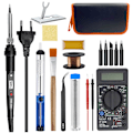 Miniatyrbild 2 av 5: Lödkolv Elektrisk Lödkolv Kit 80W 17 delar LCD-skärm Digital Display Justerbar Temperatur 180°C till 520°C Med Multimeter