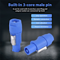 Miniatyrbillede 5 af 5: Powercon 3-polet AC-stik, han-stik NAC3FCB AC-strømstik 20A/250V til blå LED-skærm, scenelys