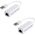 Miniatyrbilde 1 av 5: 2-pak Gigabit Ethernet-nettverksadapter 100mb LAN USB 2.0 USB A til RJ45 PC Notebook Ultrabook Tablet Windows Mac - Hvit (2, Hvit)
