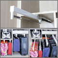 Miniatyrbillede 3 af 5: Justerbar Tøjstativ Teleskopisk Stang Rustfrit Stål Push-Pull Garderobeskab Organizer til Garderobe Hængende Skabe 397mm