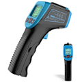Miniatyrbillede 1 af 4: Infrarødt Termometer, Kontaktløs Digital Laser Temperaturpistol 58 °F til 1112 °F ( 50 °C til 600 °C) med LCD-skærm, Blå, Blå