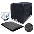 Miniatyrbild 1 av 5: IBC Tank Skyddsplast för 1000L IBC-behållare, 116 x 100 x 120 cm Vattentankskydd UV-skyddande Regnskydd (Svart)