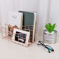 Miniatyrbillede 4 af 5: Brevbakke Papirbakke Rosenguld Skrivebordsarrangør 3-rums Organiser System Håndlavet Dokumentbakke Metal Dekorativ Opbevaringsskuffer til Kuverter