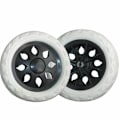 Miniatyrbillede 3 af 4: Pakke med 2 udskiftningshjul i skumgummi til indkøbsvogne (sort, Hot Wheels)