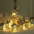 Miniatyrbild 1 av 5: Husljus, Julgransbelysning 2m 10leds Trähus Stränglampa för inomhus, fest, uteplats, bröllop, sovrum, varmvit