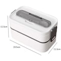 Miniatyrbillede 2 af 2: 1600ml Sundt Materiale 2-Lag Frokostboks Mikrobølgeovn Bento Box Fødevareopbevaringsbeholdere Bento Frokostboks Frokostboks Isolering Box