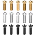 15 Dyse Kit til Vyper, 3D-printerdele Hærdet Stål/Rustfrit Stål/Messing Dyse Kit 0,4mm