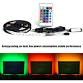 Miniatyrbilde 2 av 5: LED-lysstripe, LED-lysstriper med USB-kabel og 24 taster fjernkontroll RGB-farge for takbelysning og dekorasjon