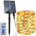 Miniatyrbilde 1 av 5: Utendørs Solcellelysstreng 30m 300 LED Fjernkontroll med 8 Lysmoduser Vanntette Solcellelysstreng for Hage Patio Balkong Hage Jul