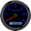 Miniatyrbillede 4 af 5: 85MM Takometer 0-3000RPMX Odometer Baggrundsbelysning 7 Farver Passer til Yacht Marine Motorcykel C