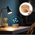 Miniatyrbild 3 av 5: Transparenta Akrylplattor och 4 st 3D Träfärgade LED-Ljusbaser med Fjärrkontroll USB-Kabel DIY 16 Färger