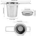 Miniatyrbillede 2 af 5: Te-si og låg i rustfrit stål, te-infuser med dobbelthåndtag til løs te, tekopper, tekande, tekrus-