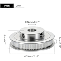 Miniatyrbillede 2 af 5: 80 Tands 2GT Synkron Remskive Boremål 12 mm til 3D-printer GT2 Tandrem