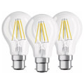 Miniatyrbild 1 av 3: Set med 3 standard LED-glödlampor - B22-sockel - 6 W motsvarande 60 W - Varmvitt 2700K [Energiklass E]