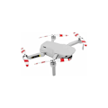 Miniatyrbillede 4 af 5: 4 Par Foldbare Lav Støj Stille Flyvepropeller Udskiftning til Mavic Mini Drone, Dobbeltsidede Farverige Stribede Propellerblade Sort Sølv