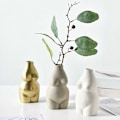 Miniatyrbillede 4 af 5: Keramisk Kvindekrop Kunst Bord Dekoration Planter Vase Pot Faddish-Beige