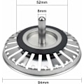 Miniatyrbillede 2 af 5: Manuelt afløbsgitter til vask 84 mm - DENUOTOP