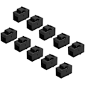 Miniatyrbillede 1 af 5: 10 stk. RJ45-stik Cat6-konnektorstik, forlængerkobling, Ethernet-netværk, LAN 6-koblingsadapter, sort