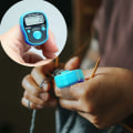 Miniatyrbillede 5 af 5: Blå strikke tæller til strikning og hækling - Rækketæller - Digital fingertæller - Stingetæller til hækling, fingertæller