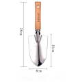 Miniatyrbilde 1 av 3: Hagespade i rustfritt stål med trehåndtak, for planting av blomster, frøplanter, jernhakk, hageredskaper, hagespade i rustfritt stål, blomster
