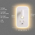 Miniatyrbillede 4 af 5: LED Vægskinne, Sengeborde Læselys med Afbryder, USB Opladningsport, Soveværelse Stemningsbelysning Justerbar Spotlys (3W 3000K + 9W 6000K) - Hvid