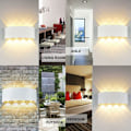 Miniatyrbillede 5 af 5: Moderne væglampe IP65 Vandafvisende 8W LED Væglamper Aluminium Indendørs Væglampe til Stue Soveværelse Gang Trappe Gangsti (Varmt Hvidt Lys, Hvid)