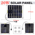 Miniatyrbillede 3 af 5: 20W Solpanel Fuldt DC5V USB Solceller til Bil Yacht Batterilader