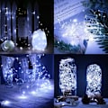 Miniatyrbillede 3 af 5: [2 Pak] Solcelled Lysstreng Udendørs, 120 LED Solcelled Lysstreng Vandafvisende 12M 8 Tilstande Kobbertråd Fe Lys til Have Terrasse Bryllup Jul