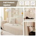 Miniatyrbild 3 av 5: Stretch Soffaöverdrag Soffa Handduk Dekoration Universal Fyra Säsonger Vävd Soffa Handduk Soffa Skydd för Husdjur Barn 180 130cm-Beige