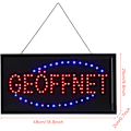 Miniatyrbild 5 av 5: 1 st Stor LED Ljusstark Affärsskylt Neon Skylt Fönster Dörr Hängande Skylt GEOFFNET