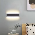 Miniatyrbillede 2 af 5: Indendørs væglampe LED Sort 31CM Varmt Hvid Vægslampe 20W 3000K Moderne til Soveværelse Stue Trappe Gang Badeværelse