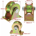 Miniatyrbild 5 av 5: Sats med 4 Stål Glidande Grindhjul med U-Spår - Lastkapacitet 300 kg per Hjul - Lämplig för Omvändande Spår, Industriella Maskiner, Rullgrind