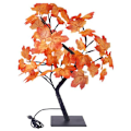 Miniatyrbillede 1 af 5: LED Lygte Fiskeri Lygte Ahornblad USB Træ Lys Stue Dekoration Bordlampe Nattelys, Rød