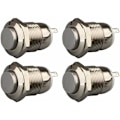 Miniatyrbild 1 av 5: 4 st 12 mm 3A 12V/24V/125V/250V AC Självspärrande tryckknappsbrytare Vattentät Rostfritt Stål På/Av Tryckknappsbrytare (Hög Huvud)
