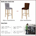 Miniatyrbild 4 av 5: Stretch Avtagbara Tvättsbara Matstolsöverdrag, Barstolsöverdrag, Barstolsöverdrag Pub Diskbänksstolsöverdrag (Café, Set om 2) HIASDFLS