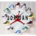 Miniatyrbillede 1 af 5: Aj Clock Basketball Udstyr 3D tredimensionel sko model generation Aj1-12 vægur små sko Flying Man Jordan klassisk ur hvid JORDAN