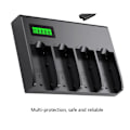 Miniatyrbild 3 av 5: 4-kanals batteriladdare med LCD-display för NP-F970, NP-F960, NP-F770, NP-F750, NP-F570 kamera, EU-kontakt