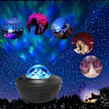 Miniatyrbilde 2 av 4: Stjernehimmel-projektor, LED-stjerne/vann-bølge-stjerne-projektorlampe/Bluetooth-høyttaler perfekt for fest--