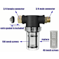 Miniatyrbillede 2 af 5: Havefilter til højtryksrenser, vandindløbsfilter, sedimentfilter, 40 mesh-sigte, ekstra 100 mesh