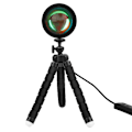 Pikkukuva 1 / 5: RGB-auringonlaskun projektiolampun LED-yövalot, 360° USB-projektori, jalustan valokuvauslamput makuuhuoneeseen, studioon