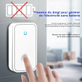 Miniatyrbillede 3 af 5: Trådløs dørklokke med stik - trådløs uden batteri, 60 melodier, 5 lydstyrkeniveauer og LED-blink, sæt med 150 meter rækkevidde, LED-blink