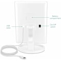 Miniatyrbilde 4 av 5: Navaris 3-Sided LED-belyst speil - Foldbart triptykon sminkespeil på stativ med 2x3x forstørrelse - Batteri eller USB - Hvit