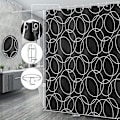 Miniatyrbillede 2 af 5: Bruseforhæng Sort, Anti-Mould Proof Resistant, Vandtæt, Vægtede Sømme, Vaskbare Julebadeværelsesgardiner, 100% Polyester, 12 Kroge (100
