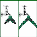 Miniatyrbilde 5 av 5: Hageslangekobling, vannslangeende, Y-slangedeler, vannslangekranadapter, Gardena-tilkobling med 2 ventiluttak for hagekran