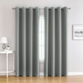 Miniatyrbilde 1 av 5: Lystette Gardiner til Soverom - Dobbel Termisk Isolerte Vindu Gardin for Hjem / Tykt Solid Stoff for, Sett med 2, L 100 x H 130 cm, Grå-A