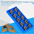 Miniatyrbillede 3 af 5: Æske med 10 stk. Rotationsindsatser Diamantform CNC Carbide Skær DCMT11T304-HM YBC251 Gevindskæring Drejeværktøj til Stålfinish til Drejebænke, Fræsning