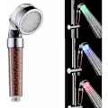 Miniatyrbilde 1 av 4: Temperaturstyrt tri-farget lysboks LED rullbar regndusjhode Multi-farget universell temperaturkontroll Egnet for baderom
