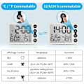 Miniatyrbillede 3 af 5: Indendørs termometer hygrometer, multifunktionel elektronisk termo-hygrometer, klart LCD-display, præcis fugtighedsmåler med vækkeur til hjemmet, B
